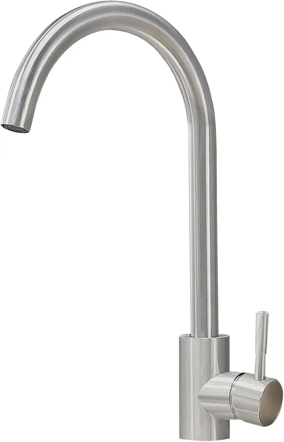 

Single Handle Kitchen Faucet, Commercial Single Hole Brushed Nickel Bar Sink Faucet, High Arc Stainless Steel Kitchen Si