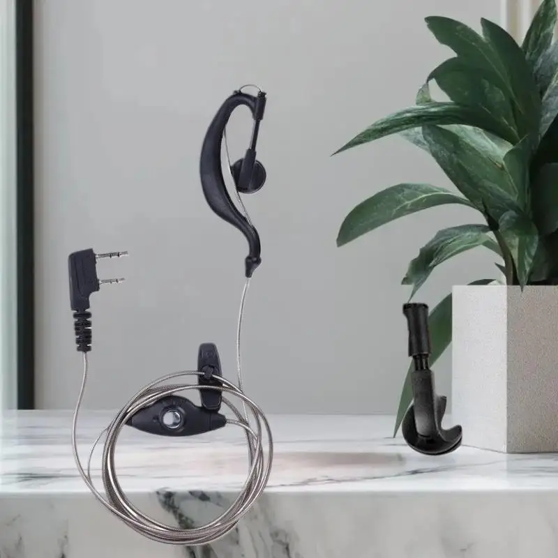 **1Pcs K-Jack Radios Headphone For  KENWOOD QUANSHENG TYT HYT Walkie Talkie 2 Pin K-Type Headset Aluminum Foil Earphone
