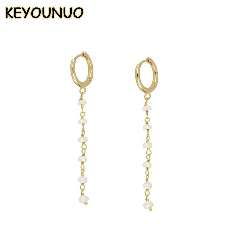 

KEYOUNUO Gold Silver Filled Dangle Earrings For Women Simple Drop Tassel Earrings Fashion Party Wedding Jewelry Wholesale