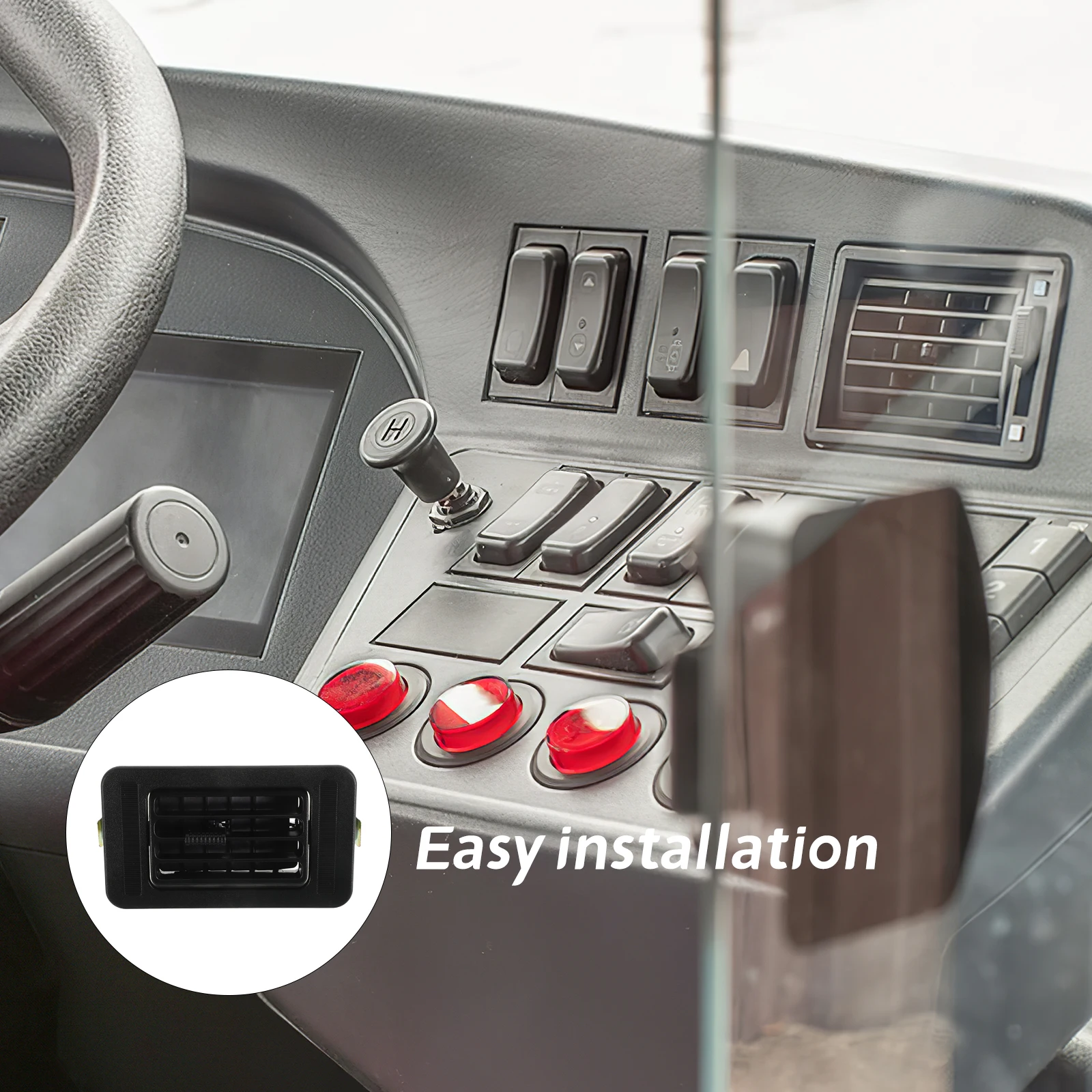 

Universal Air Vent Panel for Car Dash Outlet Replacement Excavator RV Cabin HVAC Duct Durable Install Stylish Design