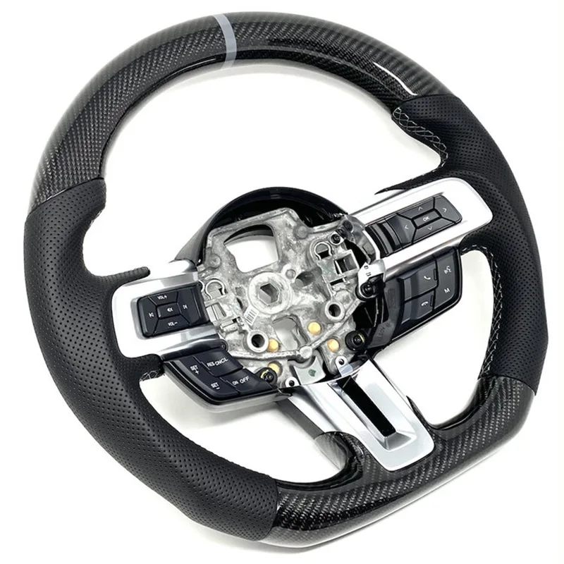 Factory direct sales suitable for Ford Mustang Mustang carbon fiber LED sports steering wheel modification