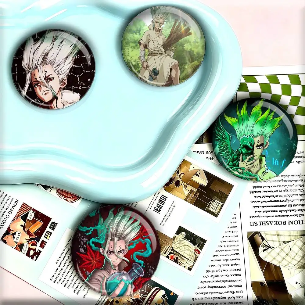Anime D-Dr STONE S-Senku Ishigami  25 32 44 58 75mm Badges Personalized Round Brooches Pins Accessory Gift