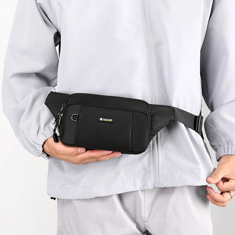 AOTIAN-riñoneras de nailon para hombre, bolso de hombro para hombre, para teléfono bolso cruzado, bolsos de pecho para deportes al aire libre, nuevo