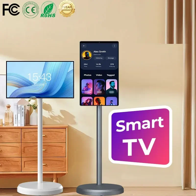 

New Smart rotating screen 21.5 24.5 32 inch unit touch display IPS mobile Android 12 Touch Screen Smart Tv