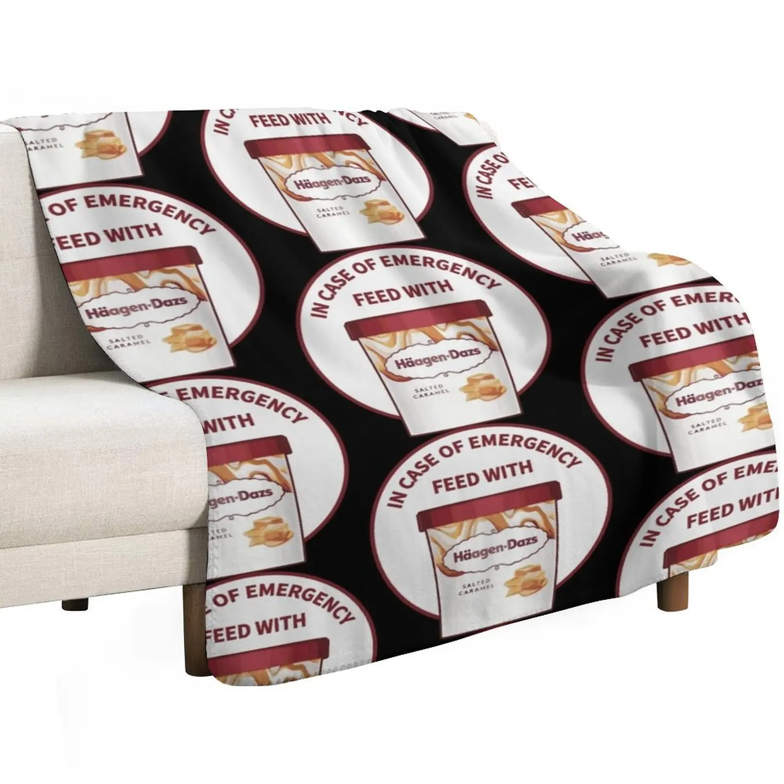 In Case Of Emergency Feed With Haagen-Dazs Throw Blanket Bed covers blankets and throws Polar Thermal wednesday Blankets