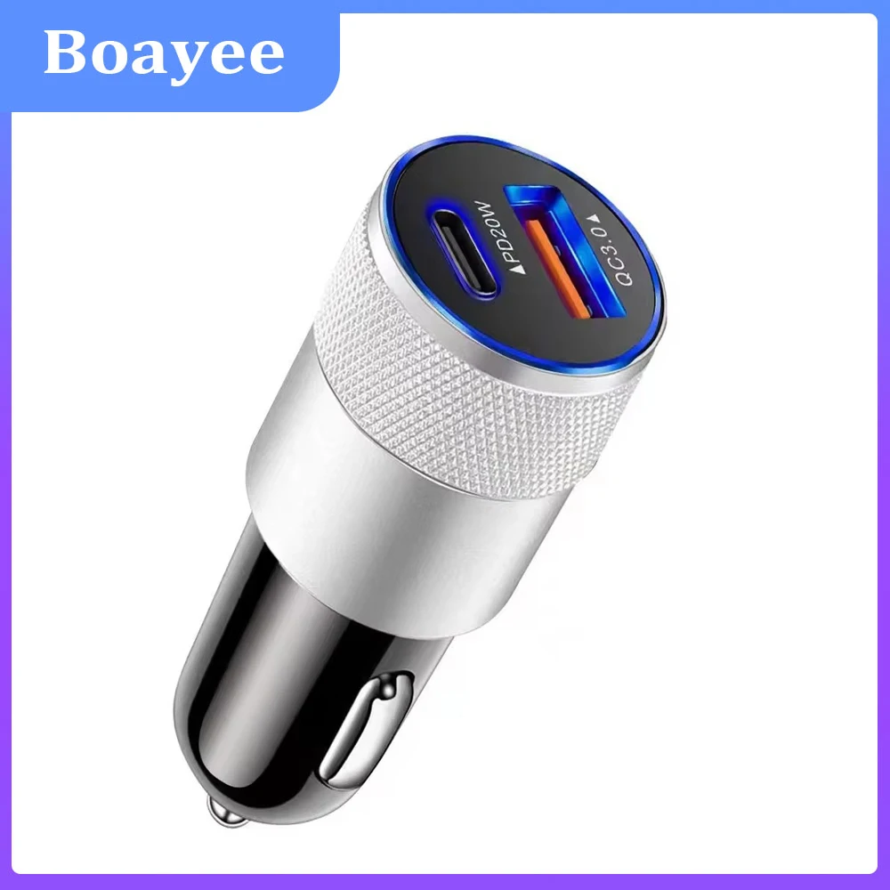 

Aluminum Alloy Car Charger Universal USB with PD Fast Charging USB C 3.1A Mobile Car Adapter