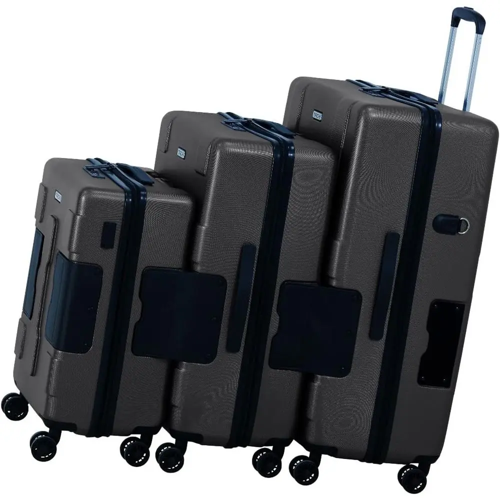 

Three-Piece Hard Shell Luggage Set - 20, 24 & 28 Inch Sizes | Carry-On, Medium, Large Rolling Cases - Black