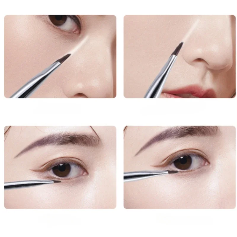 Pennello per Eyeliner con lama di aggiornamento pennello per sopracciglia piatto ad angolo Fine Ultra sottile sotto gli occhi posiziona il pennello