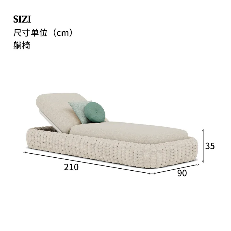 Outdoor bed outdoor courtyard villa, bed and breakfast swimming pool beach beach leisure open-air rattan lounge chair