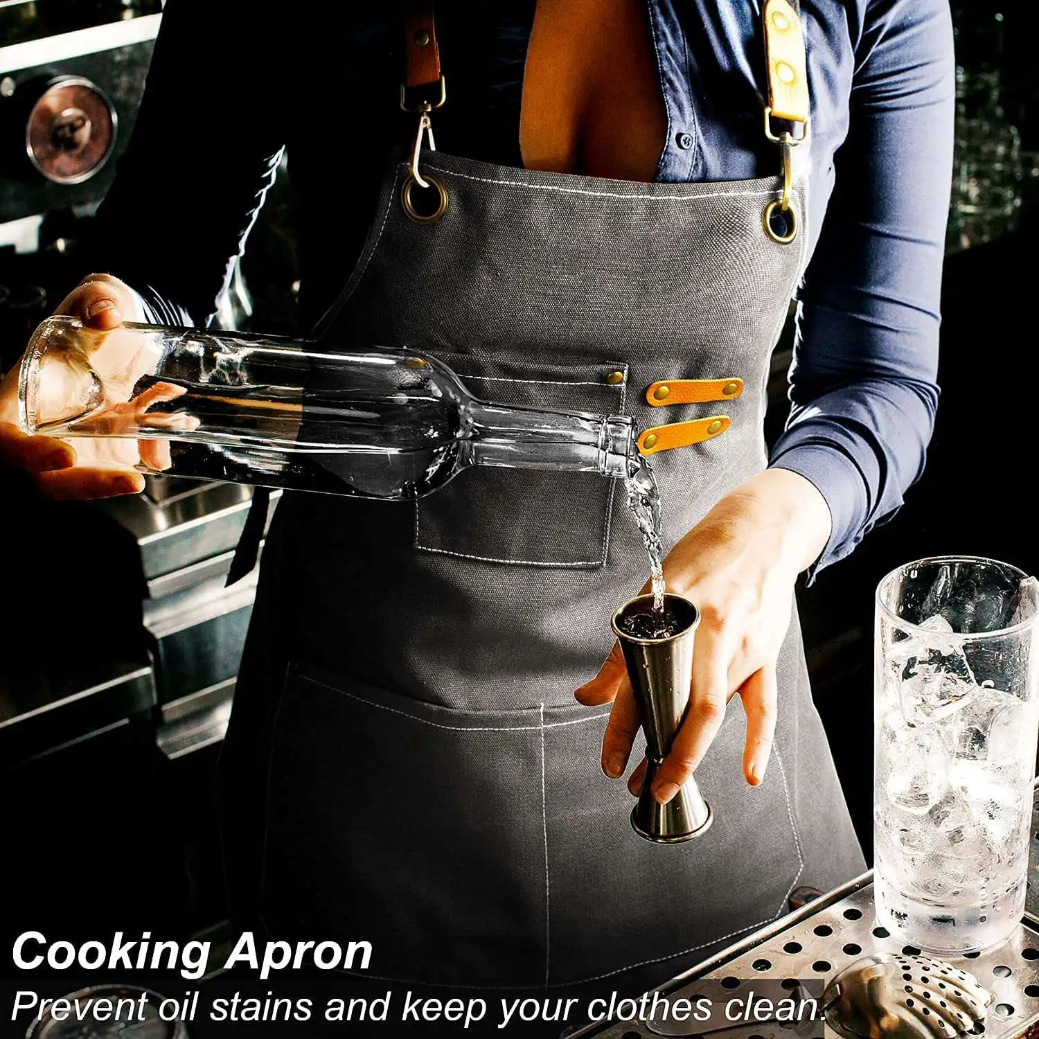 Новый холщовый кухонный фартук для мужчин и женщин, фартук для приготовления пищи шеф-повара с перекрестной спинкой, 3 кармана (фиолетовый)