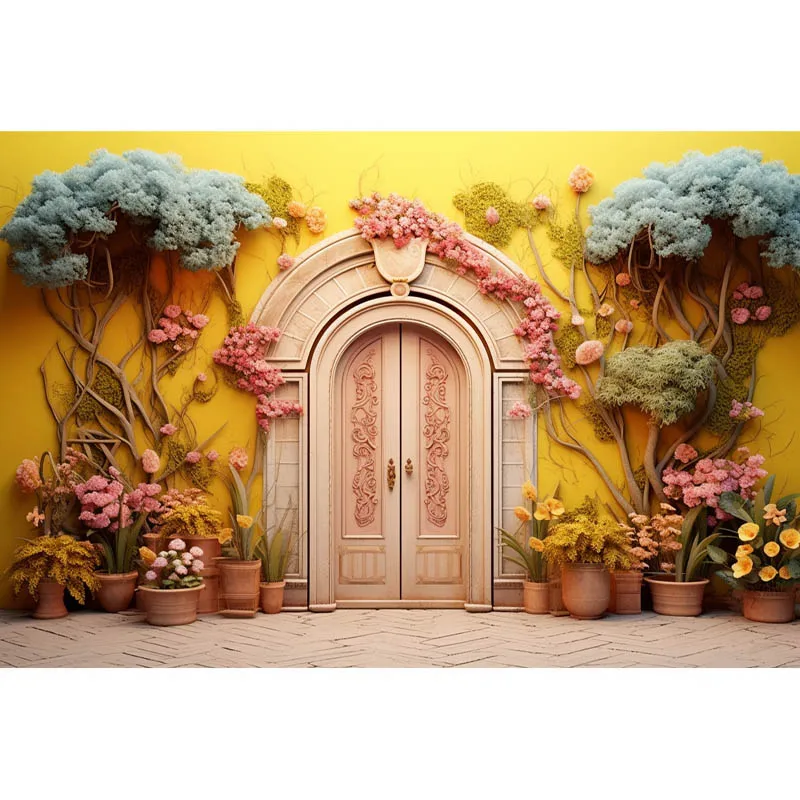 Mocsicka Golden Wall Photography Background Photobooth Studio Props Curtains Flowers Decorative Spring Portrait Photo Backdrop