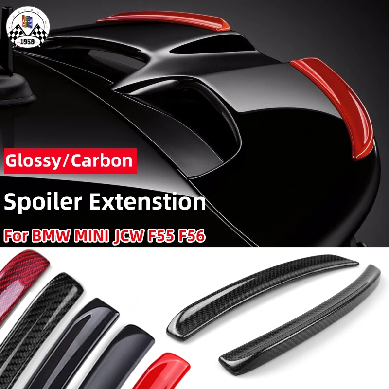 Brand New Carbon Fiber UV Protected Style Black Color JCW Spoiler Extenstion for mini cooper F56 F55 (2 Pcs/Set)