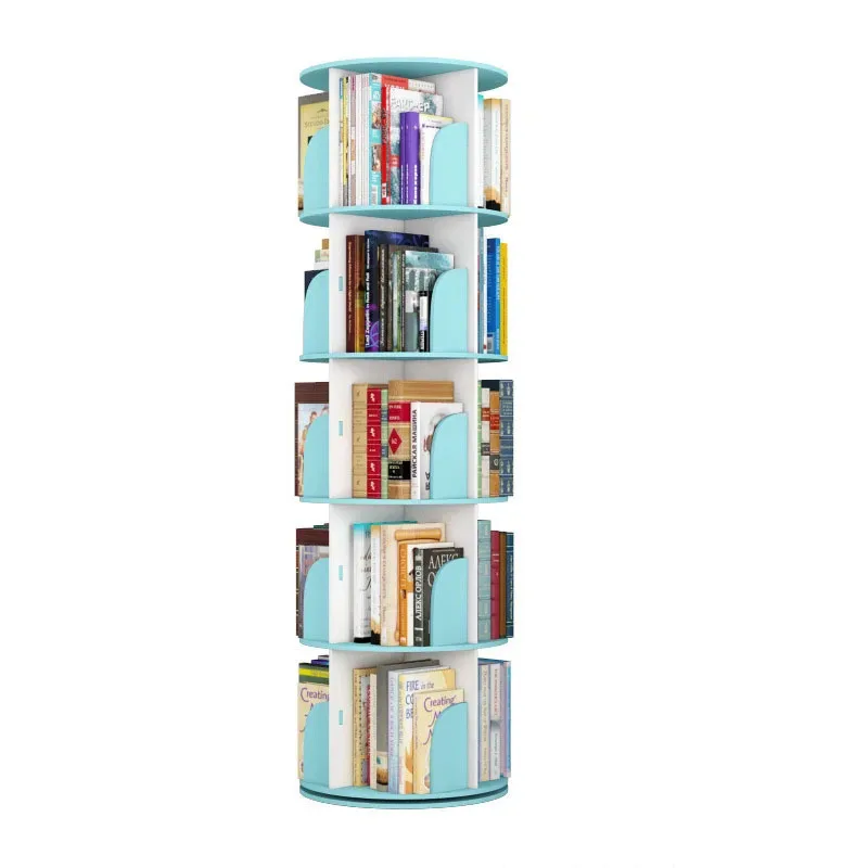 Simple Rotating Bookshelf Children Picture Frame Student Simple Organizer Space Saving Bookcase Modern Vitrina Library Furniture