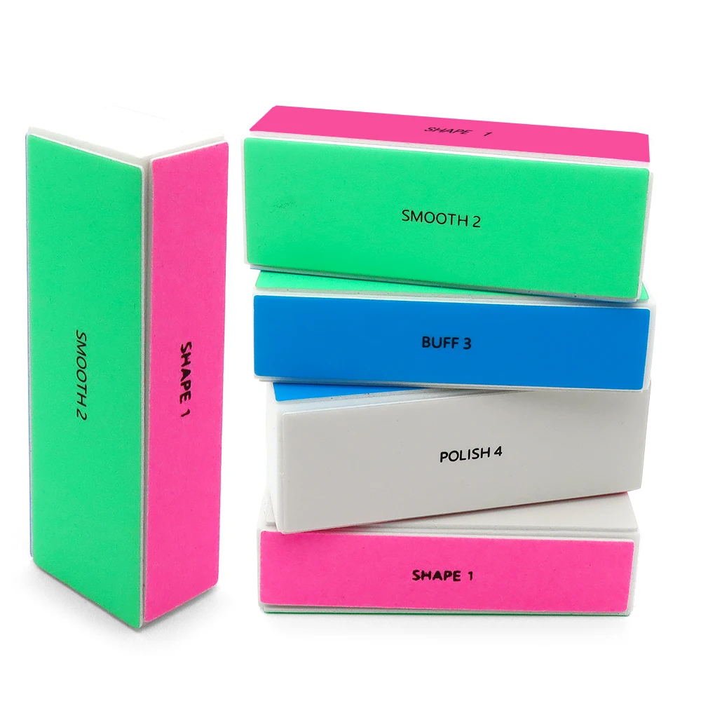 5/10 Stück Nagelpufferblock, 4 Stufen, bunter Polierblock, Glanz, Polieren, Nagelfeile, Maniküre, Schleifwerkzeuge, Kit, Schleifen von natürlichen Nägeln – Detail 2