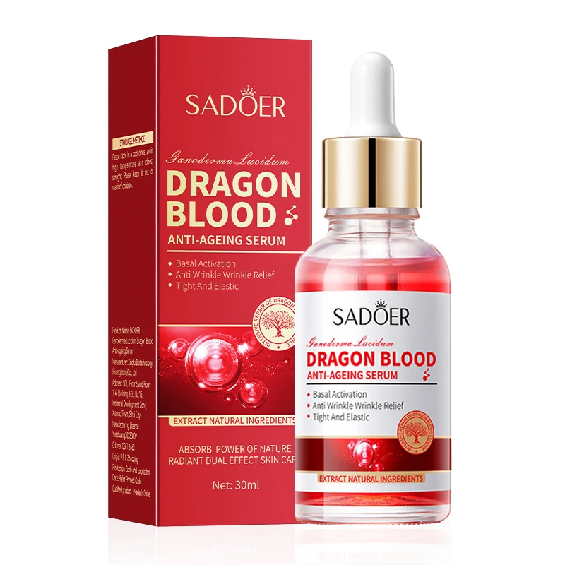 SADOER Ganoderma lucidum suero Facial de sangre de dragón loción Facial emulsión Facial hidratante aceite refrescante Control esencia Facial