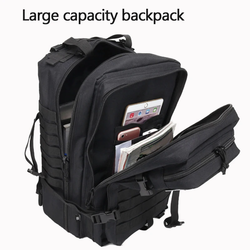 Outdoor Hiking Camping Shoulder Bag Large Capacity Shoulder Bag Tactical Moore System Sports Bag 45L Military Assault Backpack