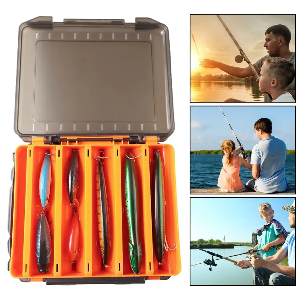 Portable Fishing Organizer Portable Double-sided Fishing Lure Box Multifunctional Organizer for Soft Hard Bait Hooks Angling