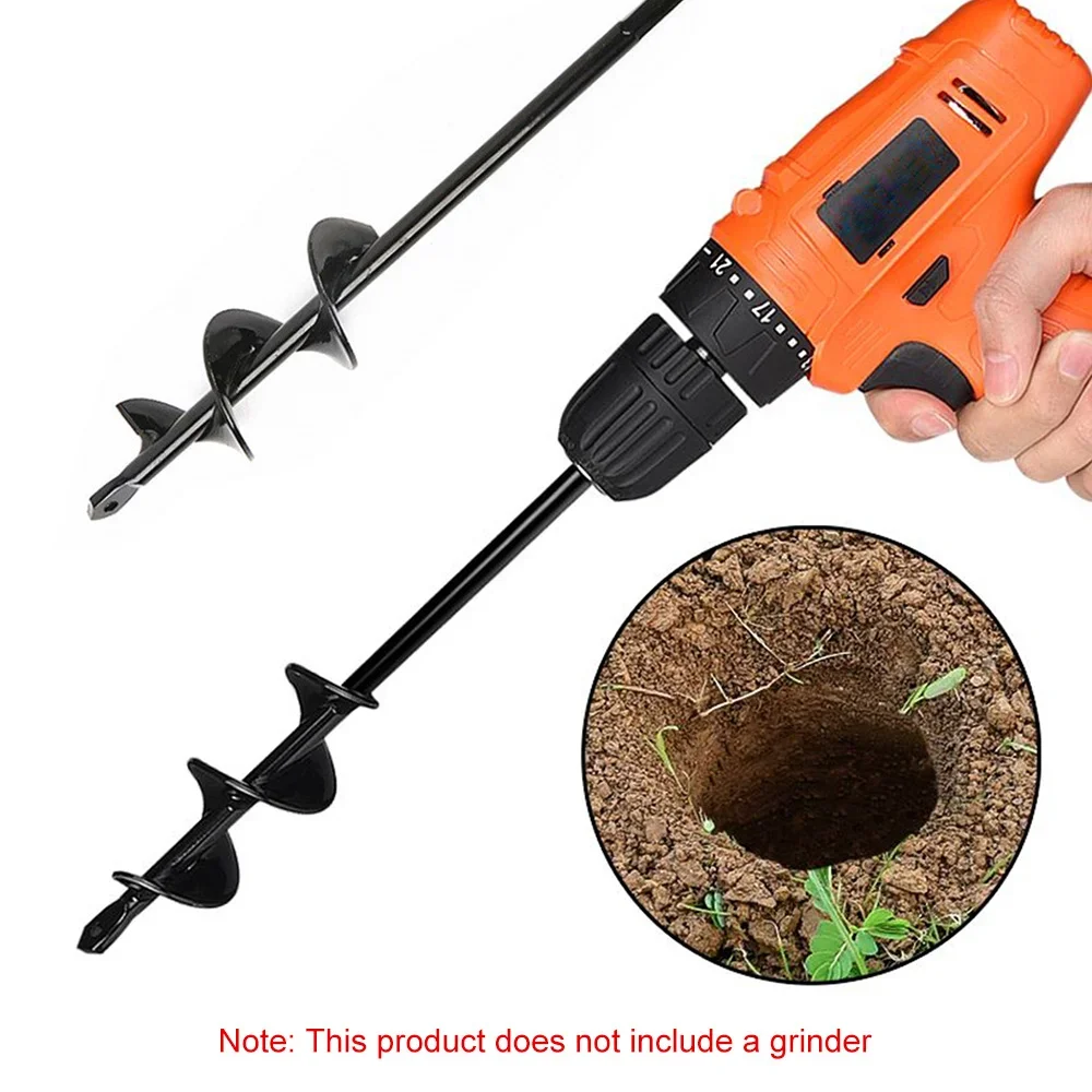 Spiral Drill Bit Garden Earth Auger High Carbon Steel Flower Planting Hole Digger Ground Auger Yard Gardening Planting Tools