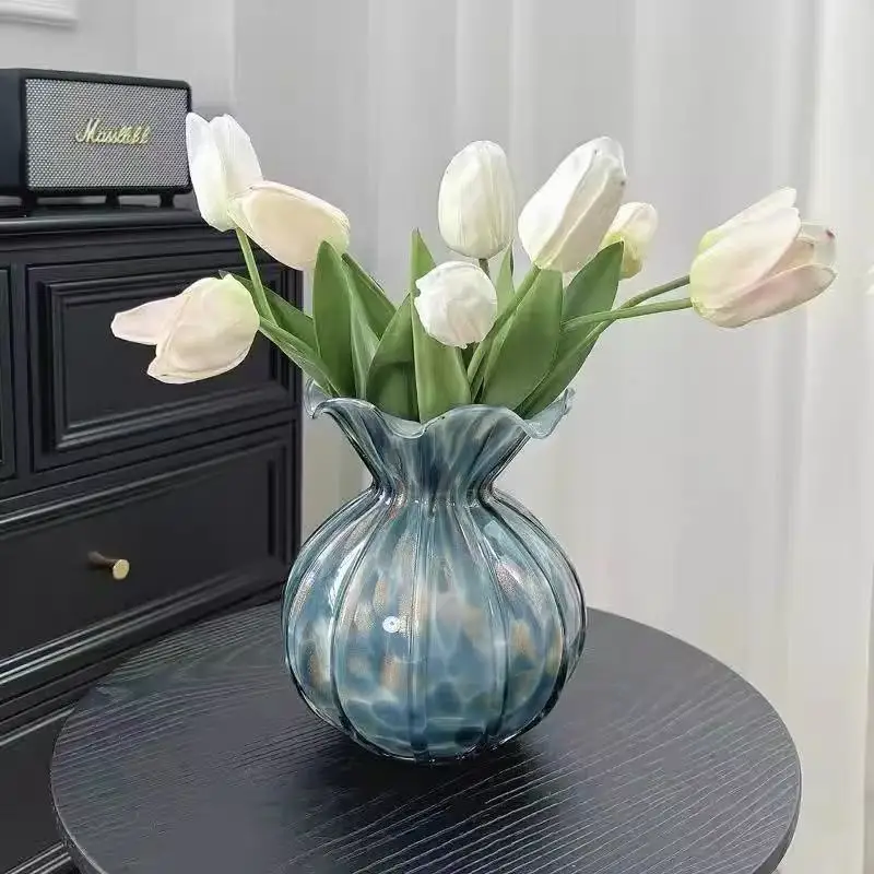 21X14CM Luxurious and Sophisticated Vintage Flower Vase for Home Flower Arrangement and Decorative Items in the Living Room