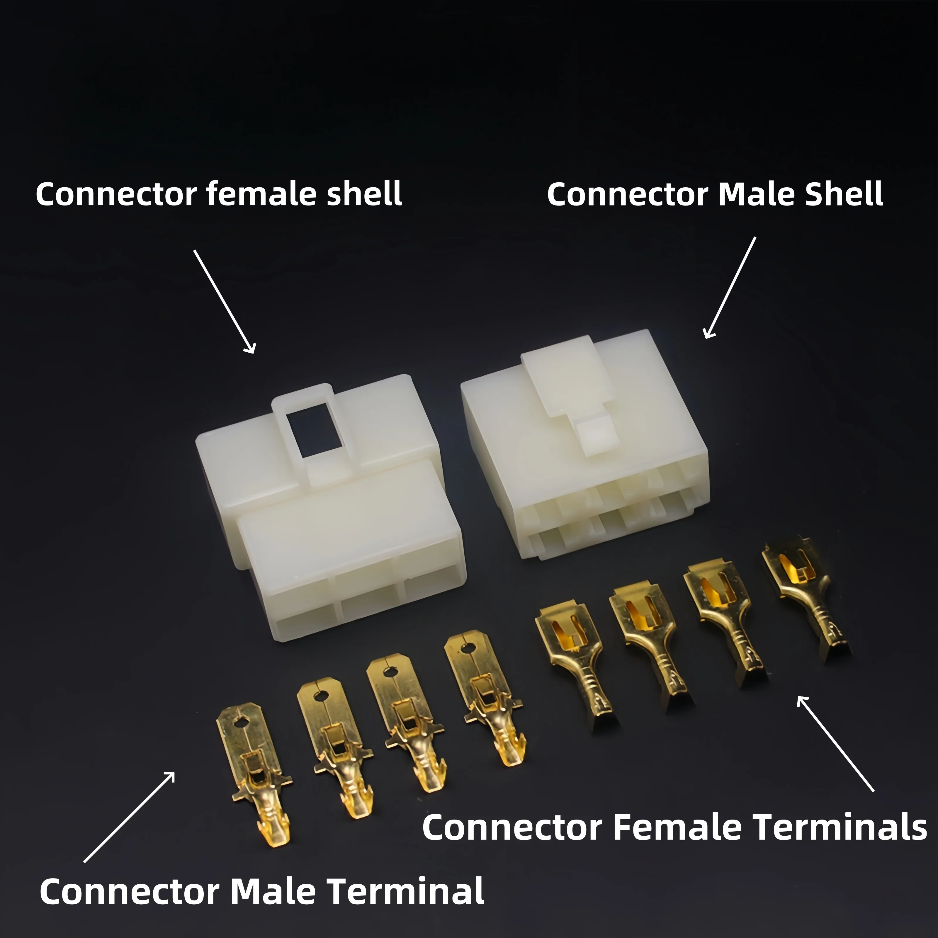 DIY 20PCS 6.3mm Square Motorcycle EV Connector Mother End Spring Leaf Brass Cold Press Terminal Connector Part in stock