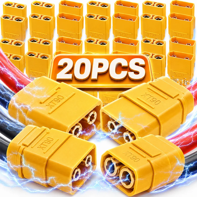 XT90 Plug Male Female Connector Adapter with Sheath XT-90 Welding Terminal for RC Lipo Drone Wire Cable Connector Power Plugs