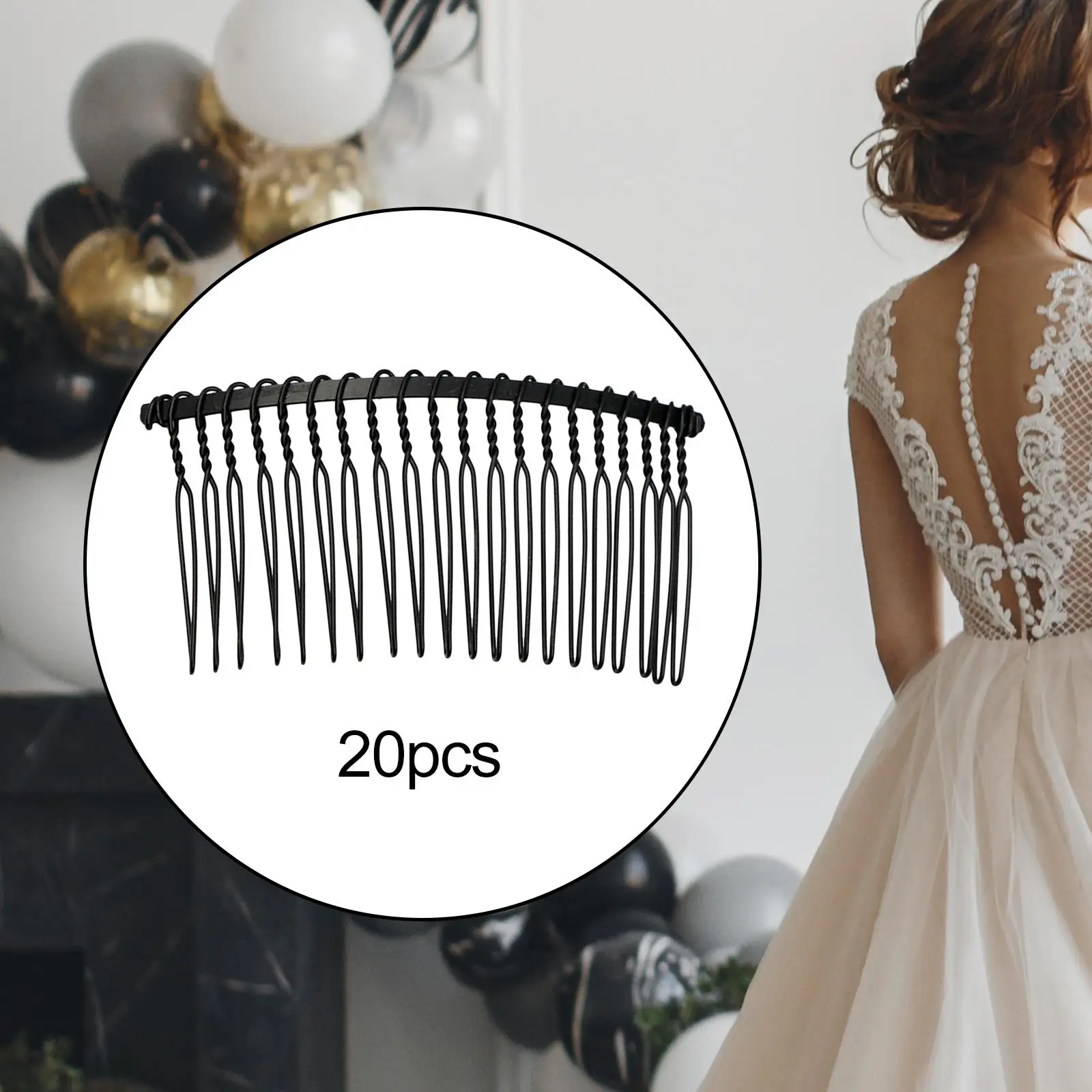 Metal Bridal Hair Comb Side Comb Rust Resistant Smooth Teeth Hair Accessory for Wedding Veil Crafting
