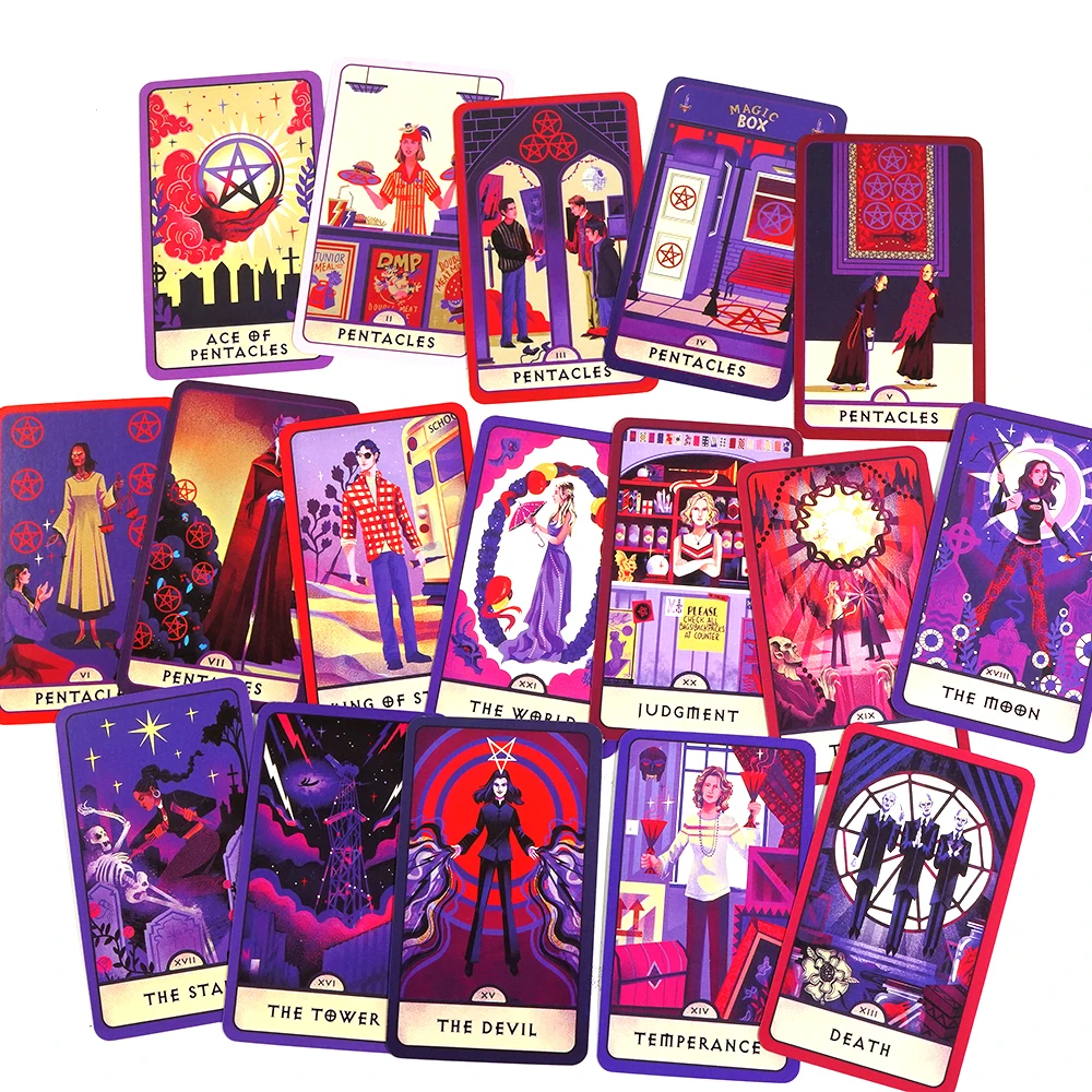 

10.3*6cm Buffy The Vampire Slayer Tarot 78 Cards Deck Follow The Wisdom of Buffy Beautifully Illustrated Fortune Telling Game