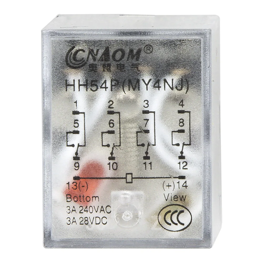 HH54PL electromagnetic relay With LED indicator HH54P MY4 series AC 220V 110V 24V DC 24V 12V HH54P-L MY4NJ