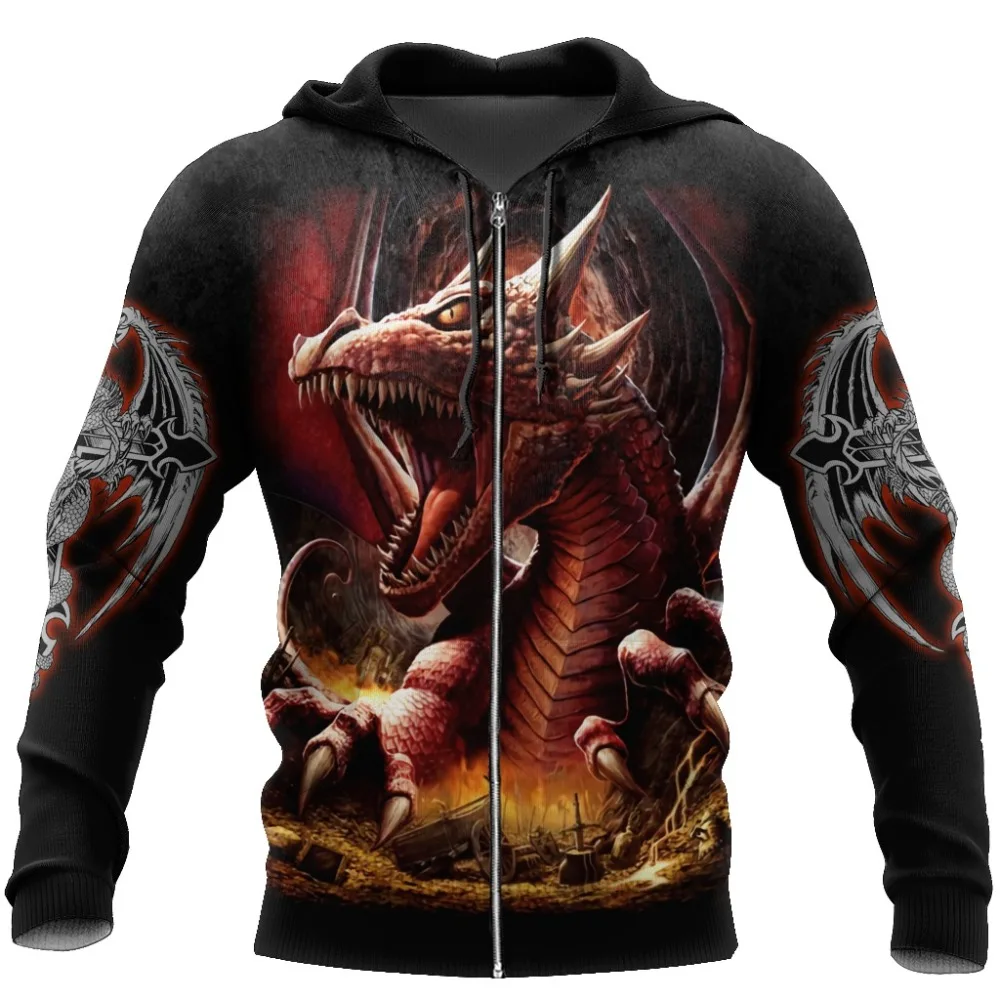 Armor Tattoo and Dungeon Dragon 3D Printed Unisex Deluxe Hoodie Men Sweatshirt Zip Pullover Casual Jacket Tracksuit