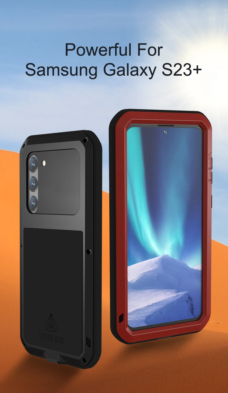 

Original LOVE MEI Armor Metal Case for Samsung Galaxy S23 Ultra Plus Funda Shockproof Life Waterproof Cover Full Body Protection
