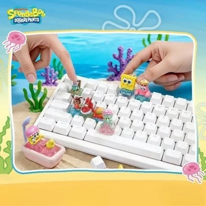

Колпачки для клавиш «СpongeBob», серия «Bikini Bottom Bubble Bath», 3D-колпачки ручной работы, подарочный набор (Blind Box) с креплением Cherry MX для механической клавиатуры