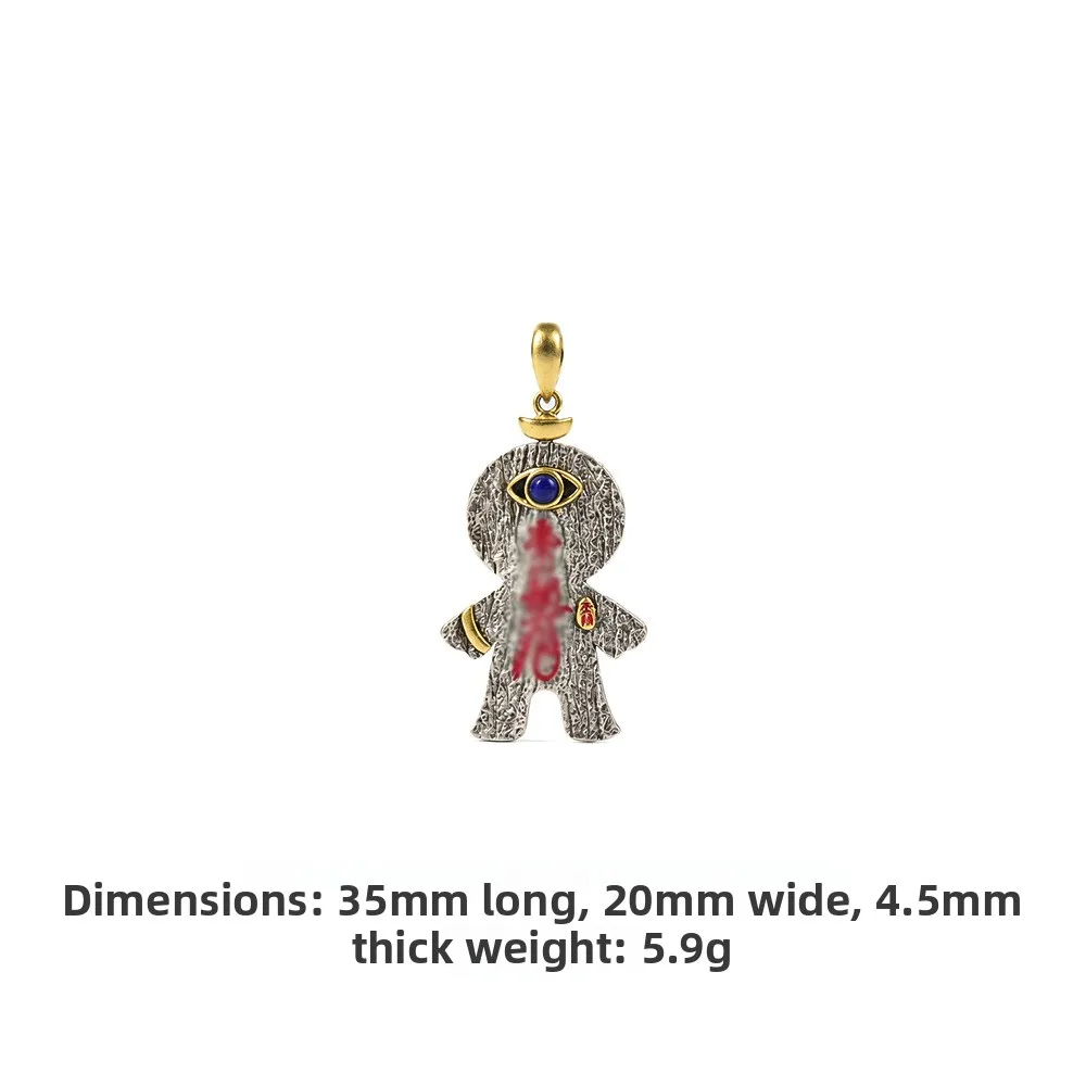 Chinese Style Retro Handmade Taoist Lucky Doll Pendant Traditional Cultural Blessing Peace Good Luck Wealth Amulet Jewelry For