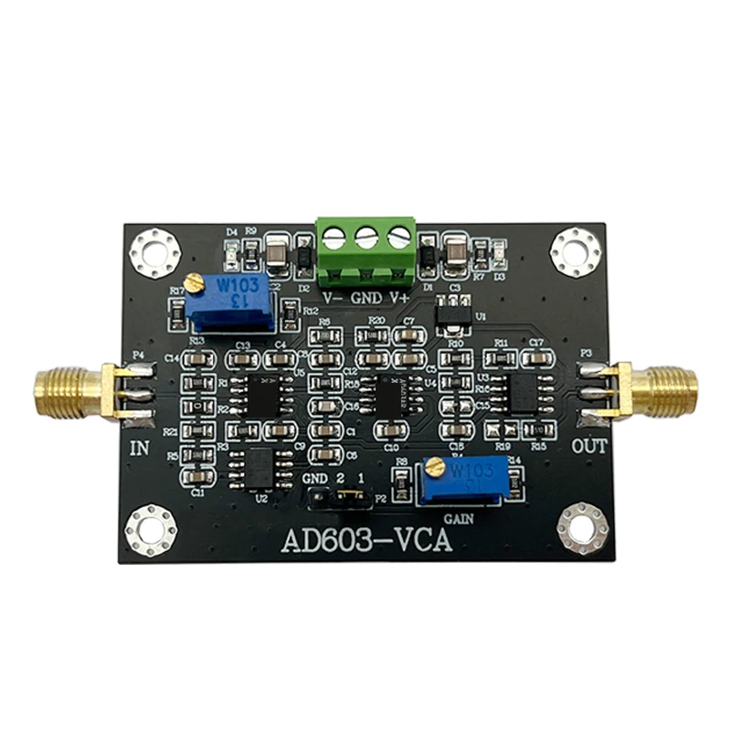 AD603 voltage controlled gain amplifier module VCA high bandwidth -20~60dB gain manual or external DA program control