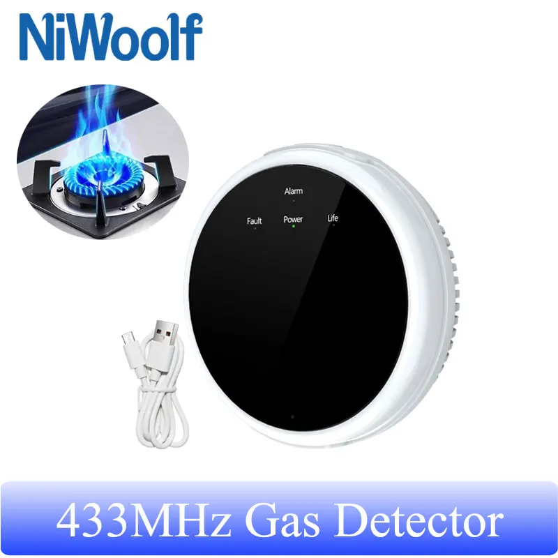 Wireless Gas Leak Detector 433Mhz Combustible Propane Butane Methane Natural Gas Sensor For Smart Home Security Alarm System