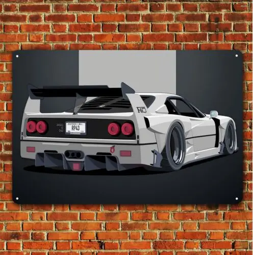 F540 Car Metal Poster -  Supercar Garage Tin Sign - (Size:20x30cm / 8x12in)