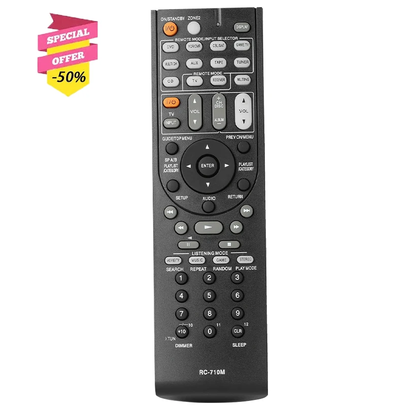 New RC-710M RC710M Remote Control Compatible With Onkyo AV Receiver Home Theater TX-SR333 TX-SR606 TX-SR606B TXSR606S SR606S