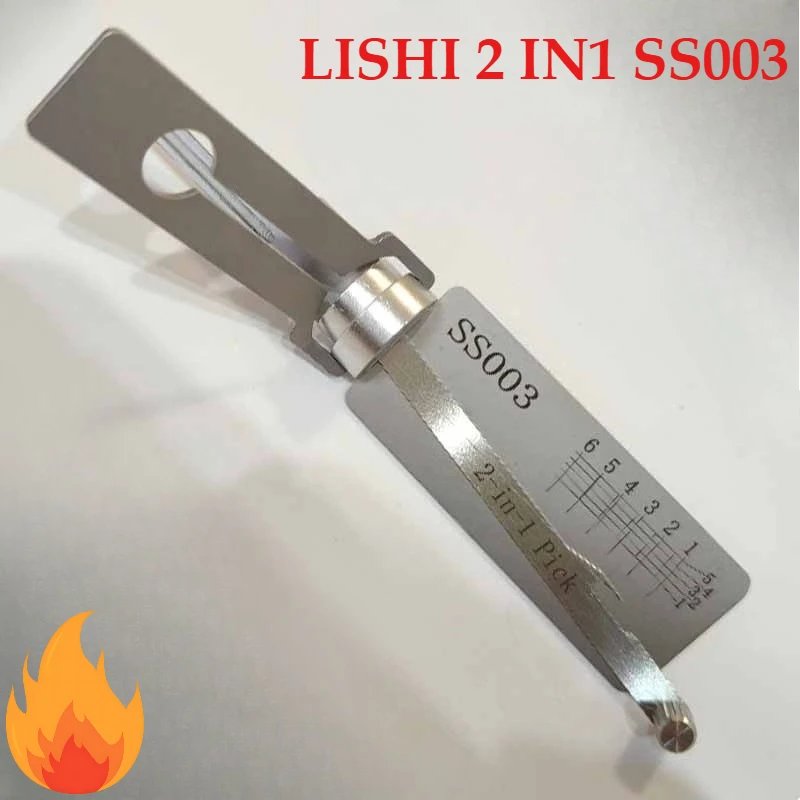 1PCS LISHI 2 IN1 Ss003 Door Lock Pick and Decoder Tool for Civil Professional Locksmith Quick Opening Locksmith Master Key Kits
