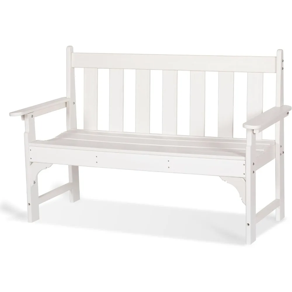 Garden Bench 2 Seat, All Weather Patio Bench Load Up To 800 Lbs, Rot-Proof Fade Proof, Outdoor Bench