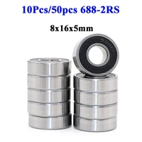 10 uds/50 Uds alta calidad 688-2RS 688 2RS rodamiento de bolas 8x16x5mm juego de rodamientos de bolas sellados de goma rodamientos en miniatura