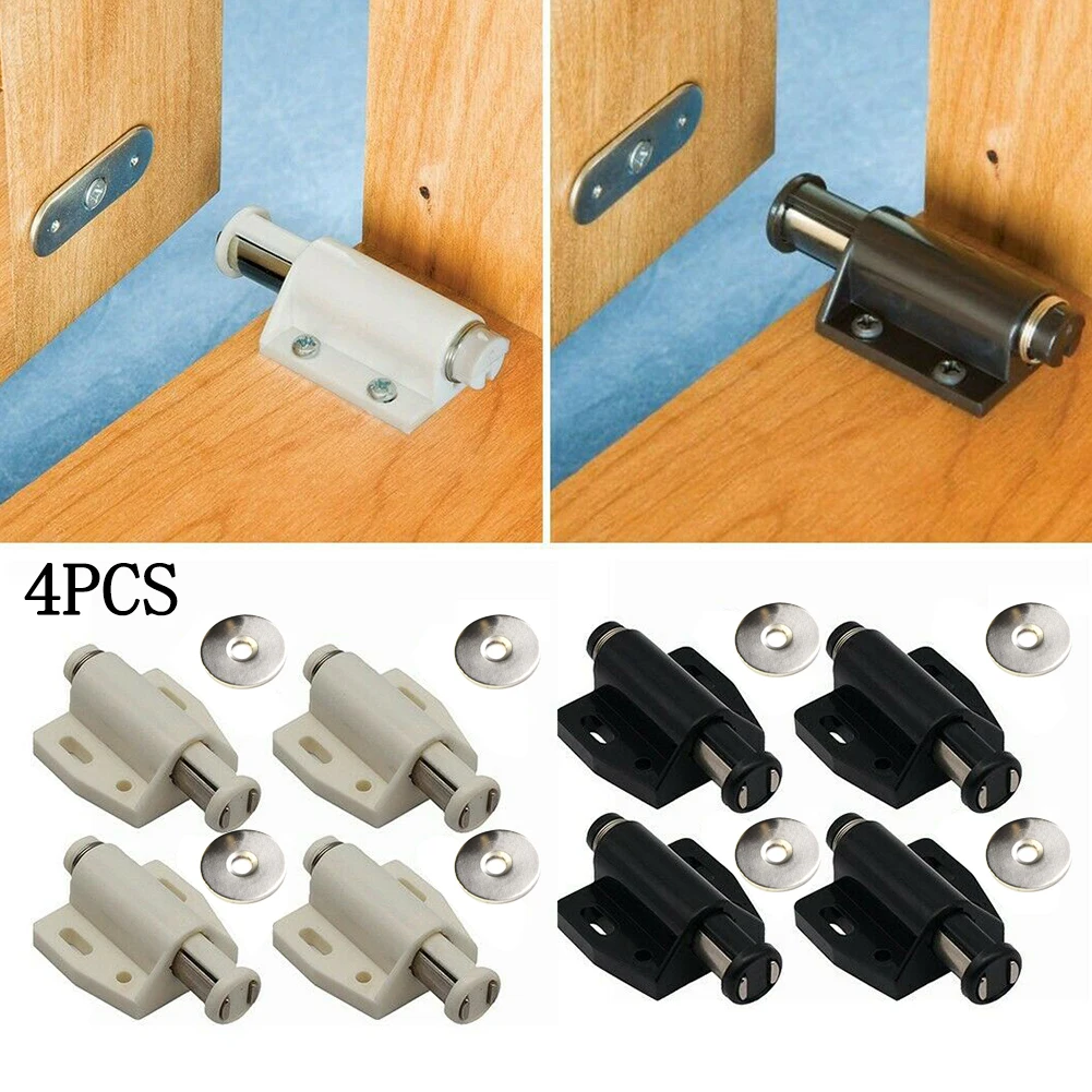 Push To Open Touch Latch Wardrobes Kitchen 4pcs/set Easy To Use Magnetic White/Black Accessories Cabinet Doors Cupboard