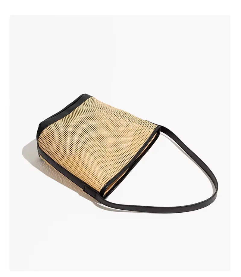 

Vintage Hollow Design Woven Women Shoulder Bag Knitting Large Capacity Handbags Summer Travel Shopper Tote For Ladies Beach Bags