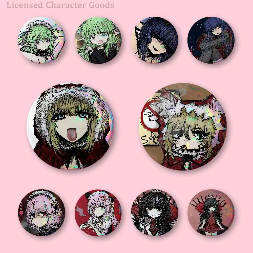 B-Black S-Souls Hood Leaf Node Badges Round Nijigen Otaku Culture IP peripheral products  58mm 44mm 32mm 75mm 25mm Mini