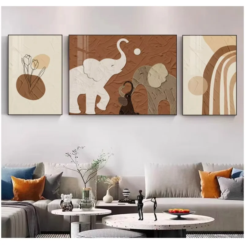 

3 panels, abstract animals, paintings, home decoration, living room decoration