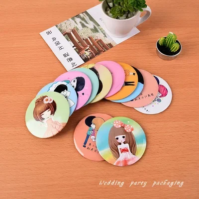 

30pc/lot New model cute cartoon model girl Cosmetic mirror / sweet women makeup pocket mini mirrors / portable mirror/nice gift