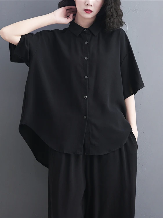 Loose Casual Faion Summer irt for plus Size Women ort Sve Cover Belly Slimming Top Sister Fat Sister Collar