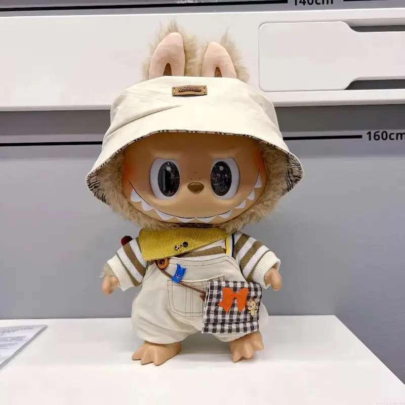 Labubu Clothes 38cm 마카롱 몬스터 천 Chill 펜던트 충전 인형 수집가를위한 수제 선물 장난감