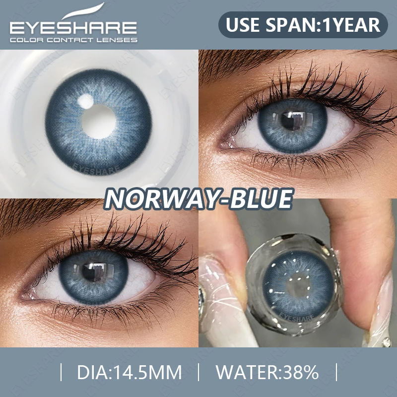 EYESHARE New Colored Contacts Lenses 2pcs Gray Color Contacts for Eyes Fashion Blue Lens Brown Contact Green Yearly Contact Lens