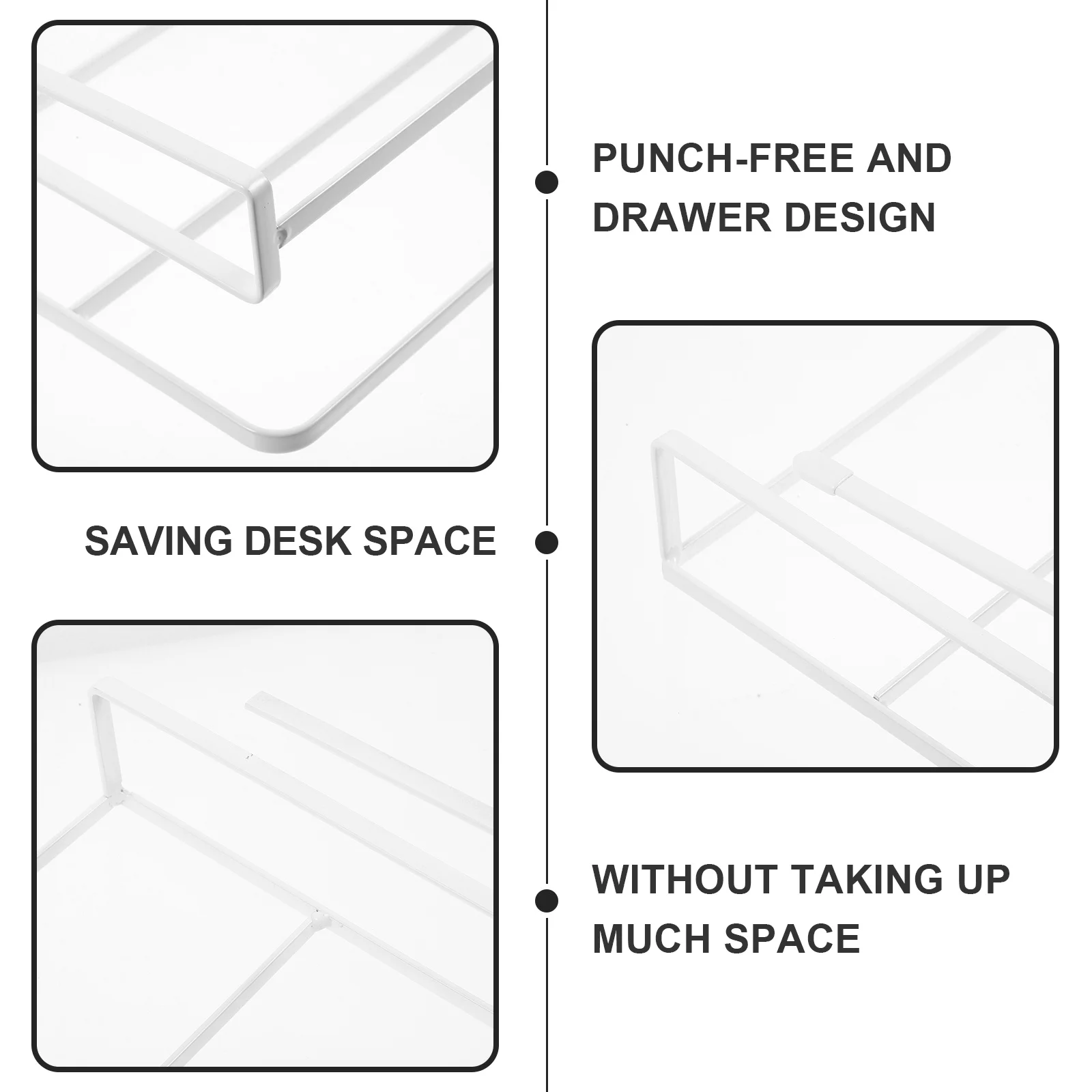 

Under Desk Laptop Organizer Iron Hanging Book Storage Rack Multi-Function Office Desk Storage Shelf Dormitory Desktop Organizer