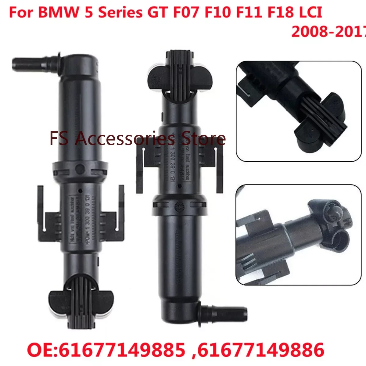 Paar für BMW 5er GT F07 F10 F11 F18 LCI 2011-2016 Front scheinwerfer Scheinwerfer Unter leg scheibe Düsens trahl 2008 2017