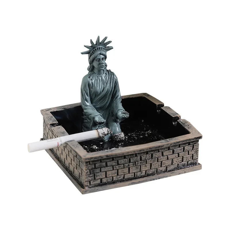 1pc American Retro Statue of Liberty Ashtray for Living Room Coffee Table Office Desk Household Merchandises